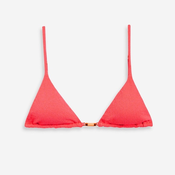 VIX - FIRENZE CAPRI CLOQUÉ TRIANGLE BIKINI TOP & FIRENZE BEADS BOTTOMS IN CORAL - Picture 1 of 12